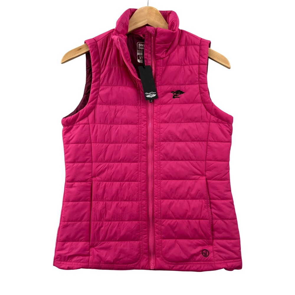 NEW Straight Down Cloud Vest Women XS Pink Puffer Quilted Full Zip Cypress Point
